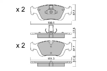 Комплект тормозных колодок (AISIN: BPBM-1001)